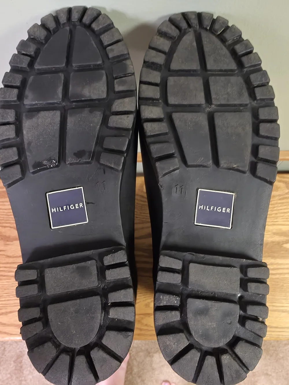 Tommy Hilfiger Black Logo Rain Boots - Women's Tall Waterproof Boots